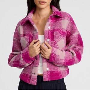 Express Plaid Cropped Shacket